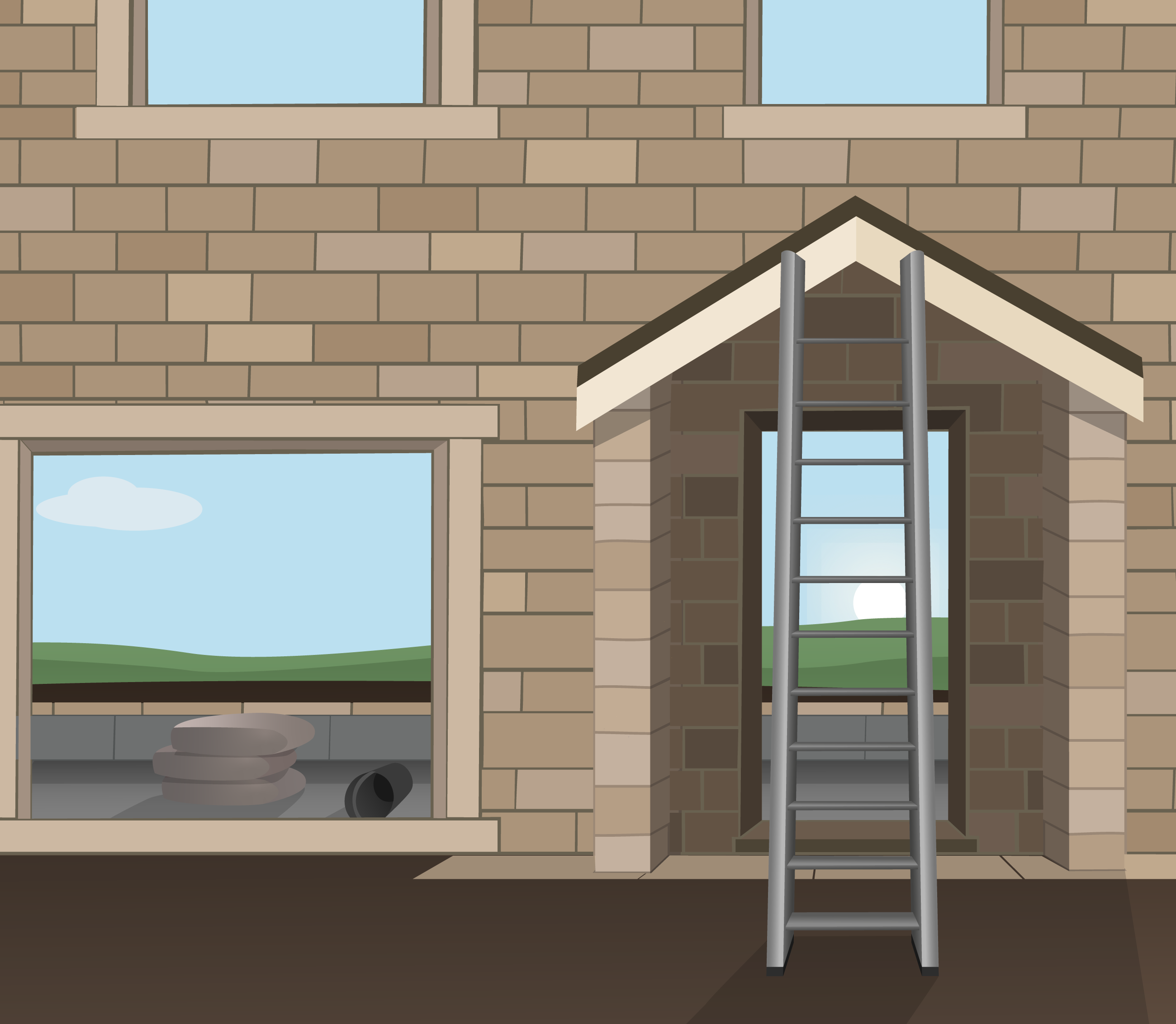 An image of a house under construction that is being funded by a self-build mortgage.