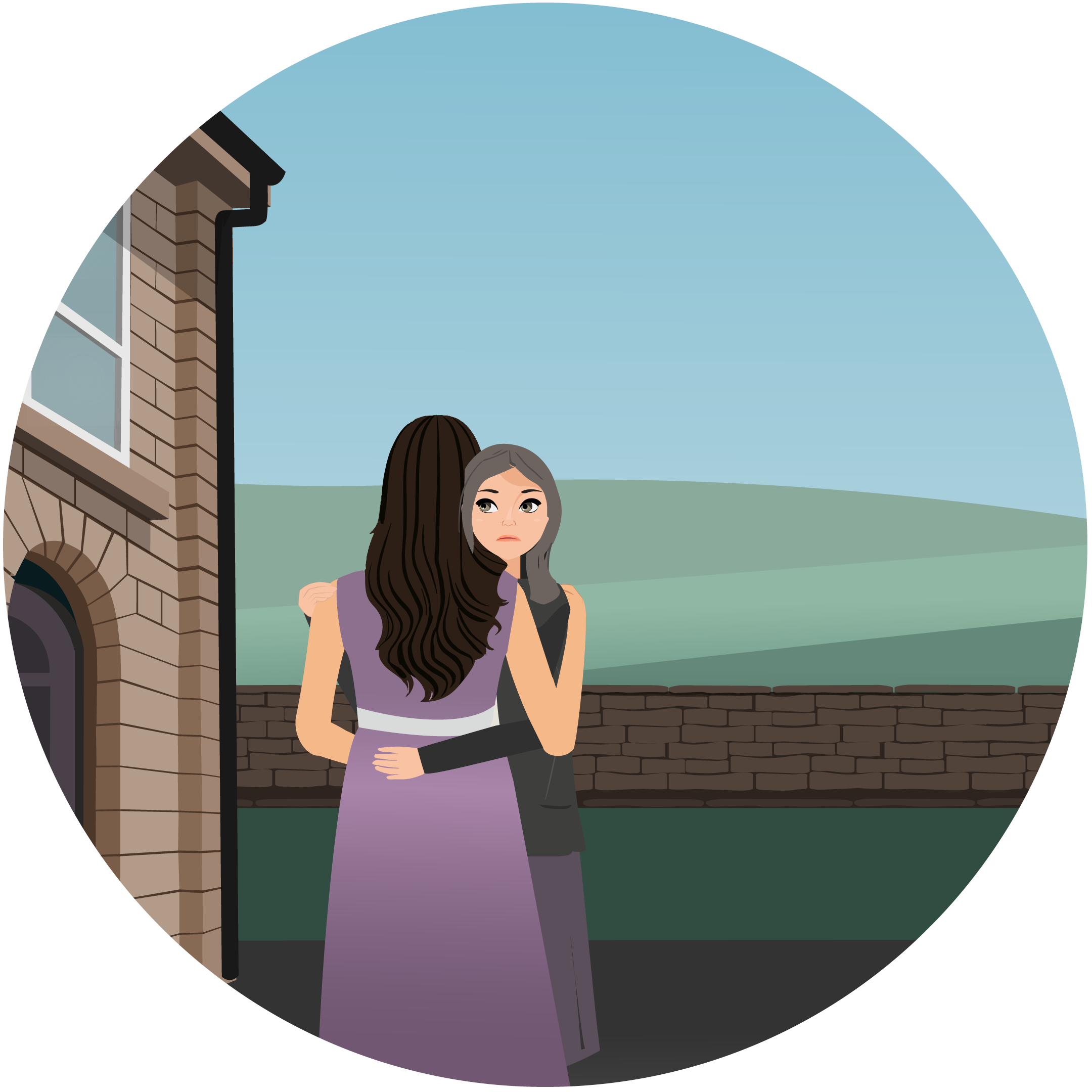 Two woman hugging which implies one of them has received some bad news but is supported financially as she took out critical illness insurance